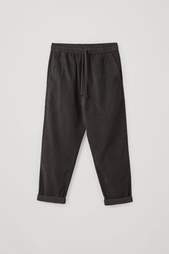 COTTON JOGGER-STYLE CORDUROY PANTS