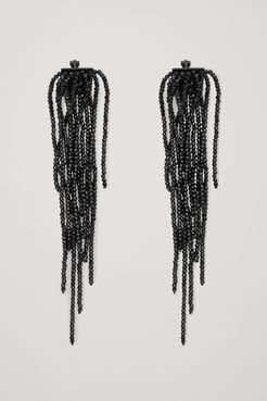 LONG BEADED DROP CLIP-ON EARRINGS