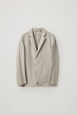 LINEN-WOOL MIX SINGLE-BREASTED BLAZER