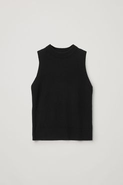 CASHMERE PLAIN KNIT VEST