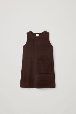 RIBBED COTTON-WOOL DRESS