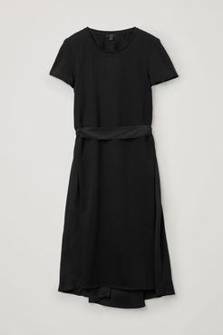 BELTED SILK DRESS