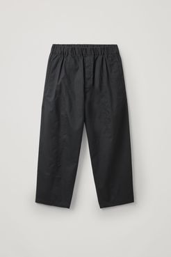 ELASTICATED BARREL-LEG PANTS