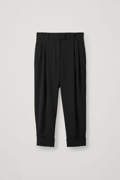 DROPPED CROTCH PANTS WITH PLEATS