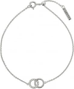 Bejewelled Interlink silver-plated bracelet