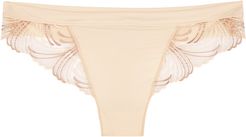 Nuance blush embroidered thong
