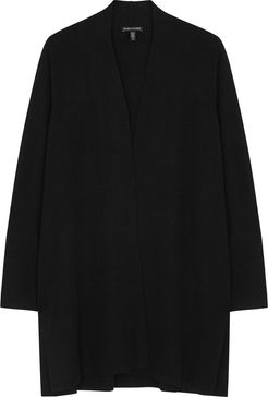 Black merino wool cardigan