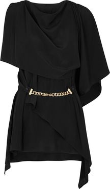 Black layered draped top