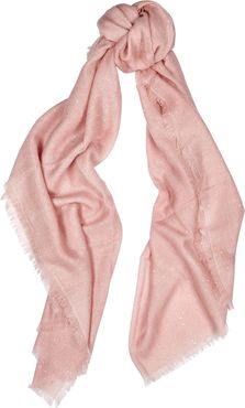 Light pink embellished cashmere scarf