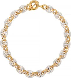24kt gold-plated and silver necklace