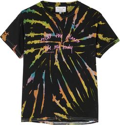 Tie-dyed printed cotton T-shirt