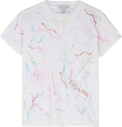 Scribble printed cotton T-shirt