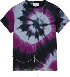 Tie-dyed embellished cotton T-shirt