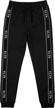 VLTN black cotton-blend sweatpants