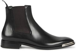 Black leather Chelsea boots