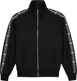 Black stretch-wool track jacket