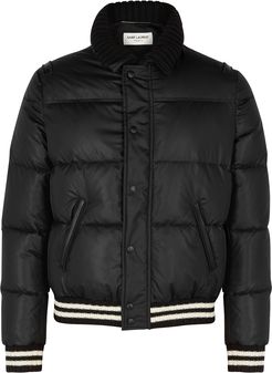 Black quilted shell jacket