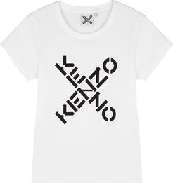 White logo-print cotton T-shirt