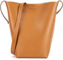 Midi Sac brown leather shoulder bag