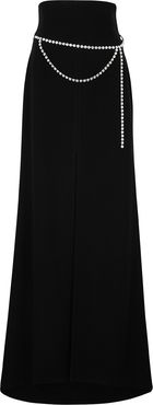 Empire black crystal-embellished maxi skirt