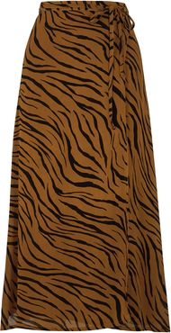 Janine tiger-print wrap skirt
