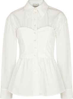 White poplin corset shirt