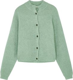 Debbie sage fine-knit cardigan