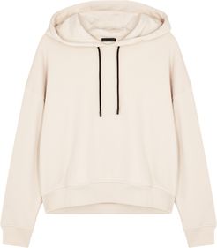 Cream hooded cotton sweatshirt
