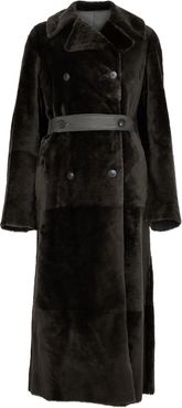Blaire army green reversible shearling coat