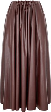 Ada bordeaux faux leather maxi skirt