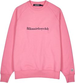 Pink logo-embroidered cotton sweatshirt