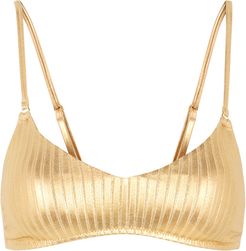 Vienna gold ribbed bikini top