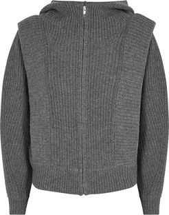 Romea hooded wool-blend jumper