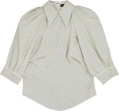 Eori ivory striped silk blouse