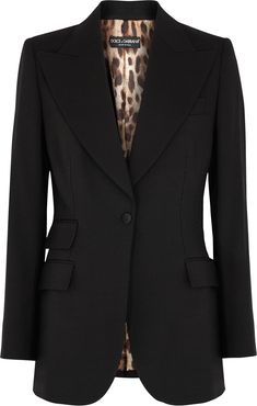Black stretch-wool blazer