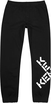Black logo cotton-blend sweatpants