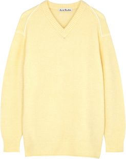 Karlita yellow fine-knit jumper