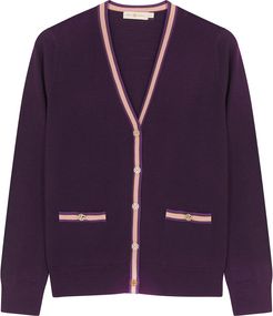 Madeline purple merino wool cardigan