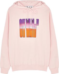 Pink logo hooded cotton sweatshirt