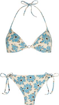 Marseille floral-print halterneck bikini