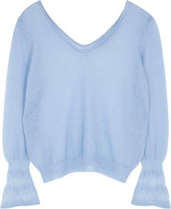 Light blue mohair-blend jumper