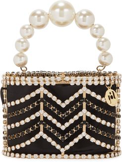 Holli crystal-embellished top handle bag