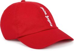 Red logo-embroidered twill cap