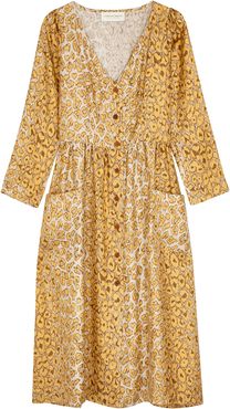 Cristo leopard-print silk midi dress