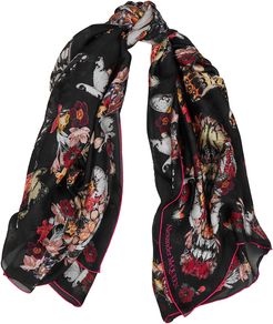 Botanical Paisley printed silk scarf