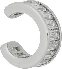 Crystal-embellished silver-tone ear cuff