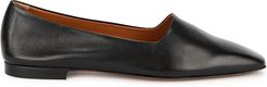 Andrano black leather flats