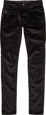 Black stretch-velvet skinny jeans