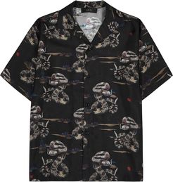 Rattlesnake printed silk-twill shirt