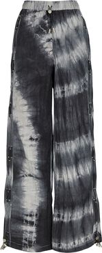 Tie-dyed shell cargo trousers